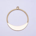 Geometric Crescent Round Circular Charm in Gold & Silver | AC631 AC632