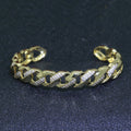 Geometric Curb Icing 24K Gold plated Cuff Bracelet | WA-066 Clearance Pricing - DLUXCA