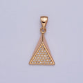 Geometric Micro Pave CZ Triangle Pendant Fort Jewelry Making X-363 - DLUXCA