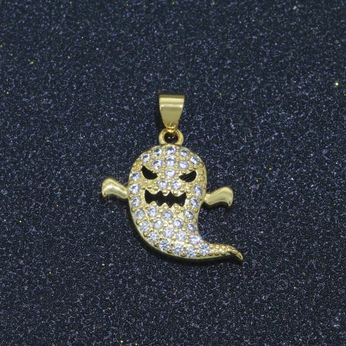 Ghost Charm for Scary Jewelry Designs Halloween Keepsakes Gold plated for Minimalist Jewelry Earring Bracelet Necklace Supply N-1327 - DLUXCA