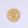 Gold Angel Charms 14K Gold plated Angel Coin Pendant Angel Make your Dream Happy Always B881 - DLUXCA