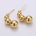 Gold Ball earrings, Geometric stud earrings, Bold earrings, Statement earrings, Dangle studs, gold earrings, minimalist earring Q-202 - DLUXCA