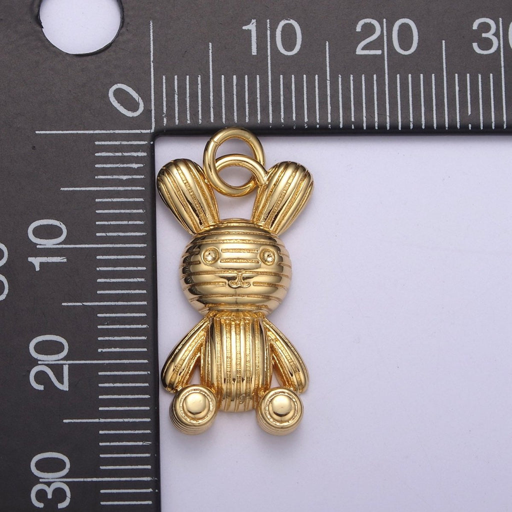 Gold Balloon Rabbit Charm Silver Figurine Statue Balloon Rabbit Pendant N-256 N-257