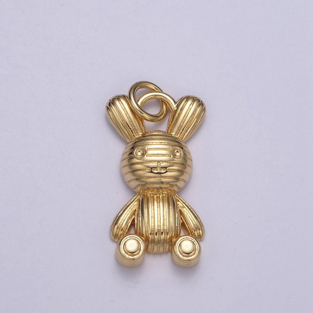 Gold Balloon Rabbit Charm Silver Figurine Statue Balloon Rabbit Pendant N-256 N-257