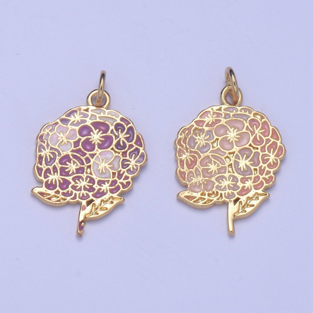 Gold Bouquet Charms - wedding bouquet charms - Daisy Flower Charm -Enamel Bridal Wedding Bridesmaid Gifts Necklace Charm Jewelry Making E-290 E-291
