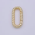 Gold Braided Twist 21.7mm Oblong Oval Push Spring Gate Jewelry Supply | K-221 - DLUXCA