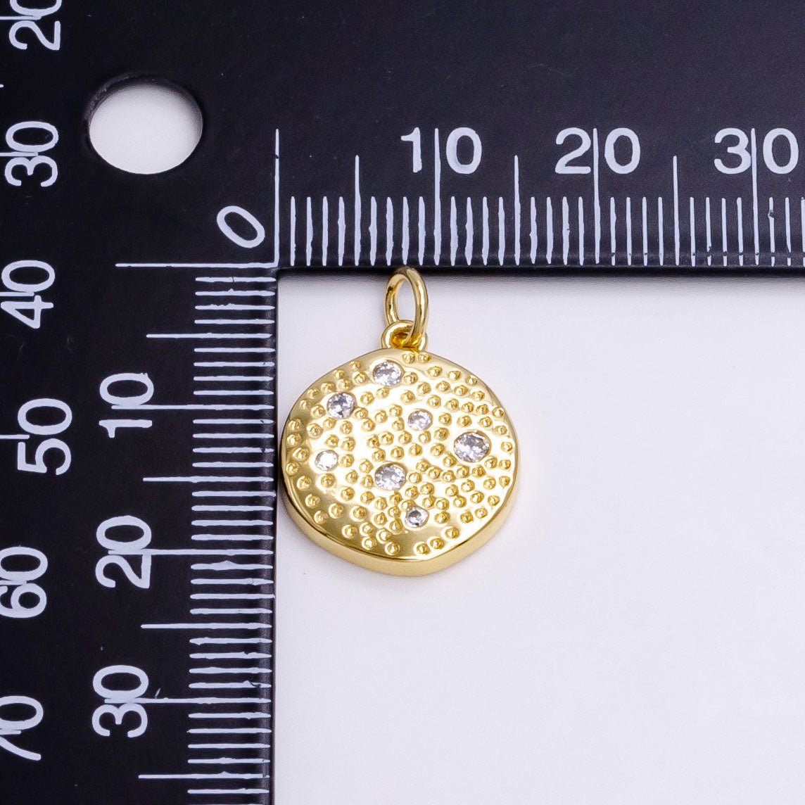 Gold Bubble Charm, Bubble Pendant, Bubble Coin Charm, Tiny Bubble Charm 14k Gold plated Charm N-240 - DLUXCA