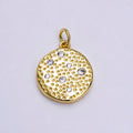 Gold Bubble Charm, Bubble Pendant, Bubble Coin Charm, Tiny Bubble Charm 14k Gold plated Charm N-240 - DLUXCA