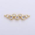 Gold Bubble charm Connector Micro Pave Charm 24K gold plated Pendant, Bracelet Connector Necklace Pendant Link Circle Charm G-569 - DLUXCA