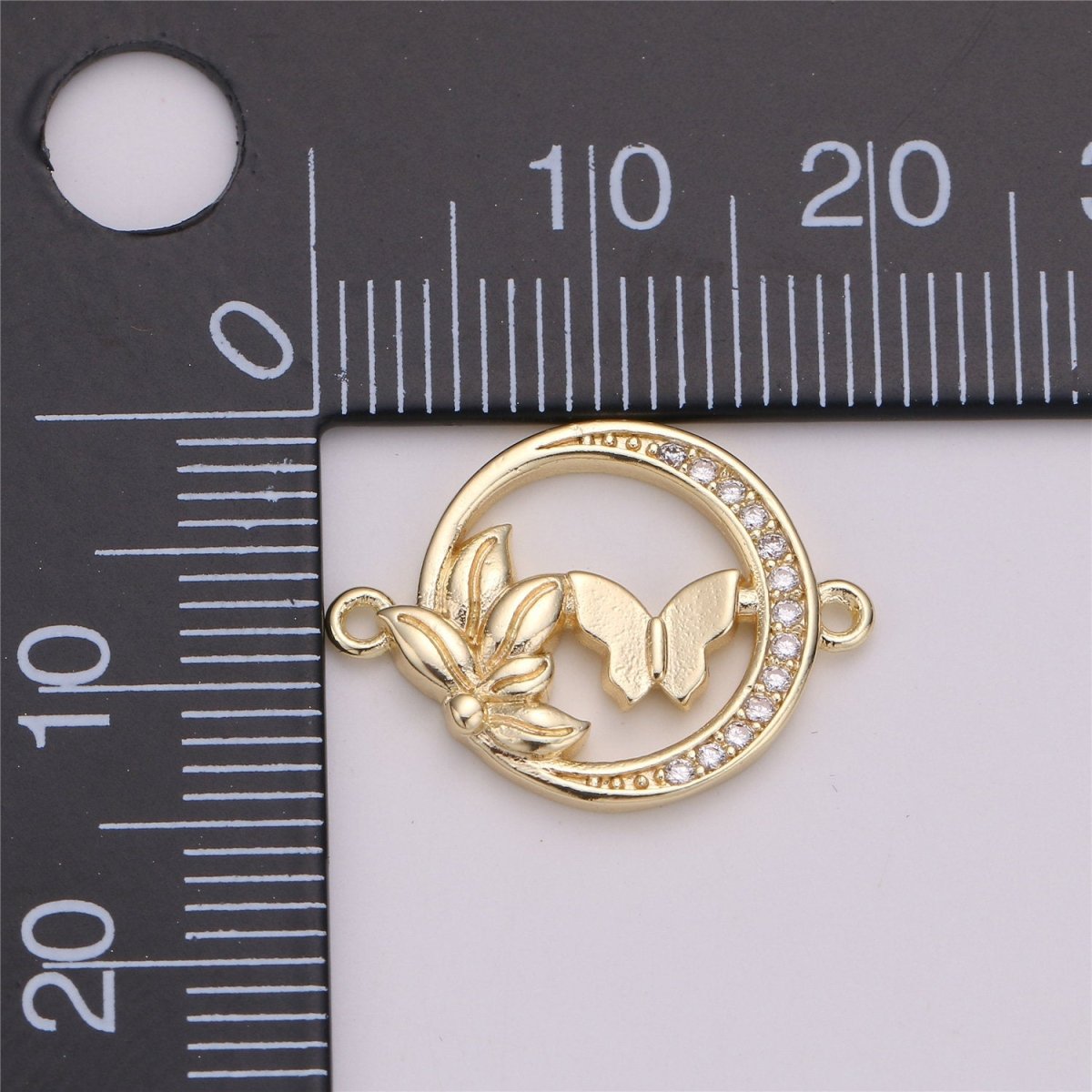 OS Gold Butterfly Charm Connector , Micro Pave CZ Charm, 18K Gold plated Pendant Dainty Butterflies Necklace Bracelet Charm for Jewelry Making F-289