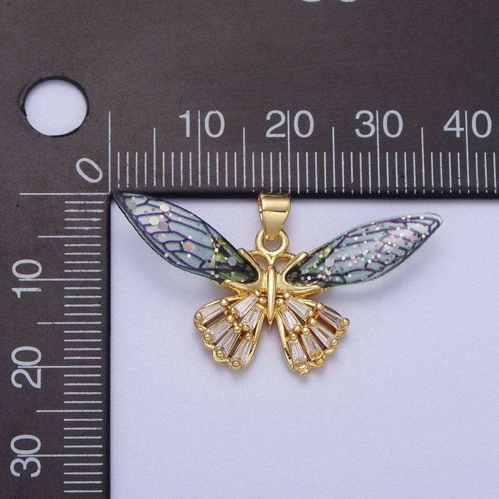 Gold Butterfly Pendant Magical Dream Mariposa Charm H-664 H-665