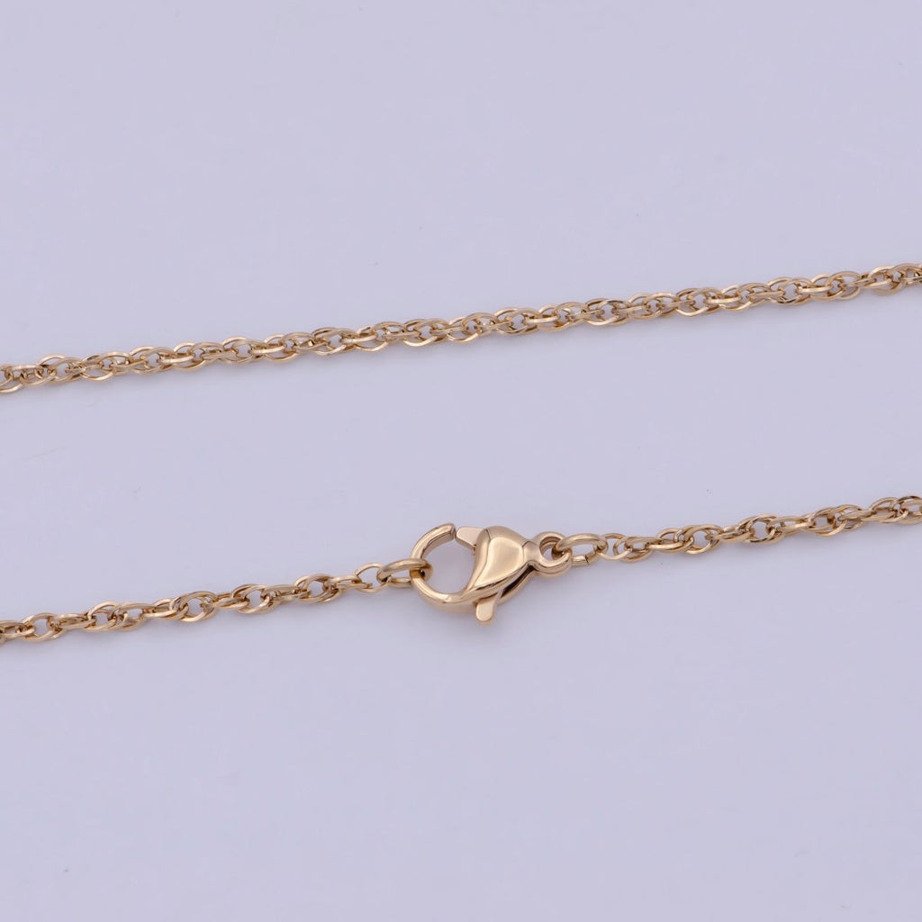 Gold Cable Link Necklace Simple Gold Necklace, Layering Chain and Link Gold Chain for DIY Jewelry | WA-763 Clearance Pricing - DLUXCA