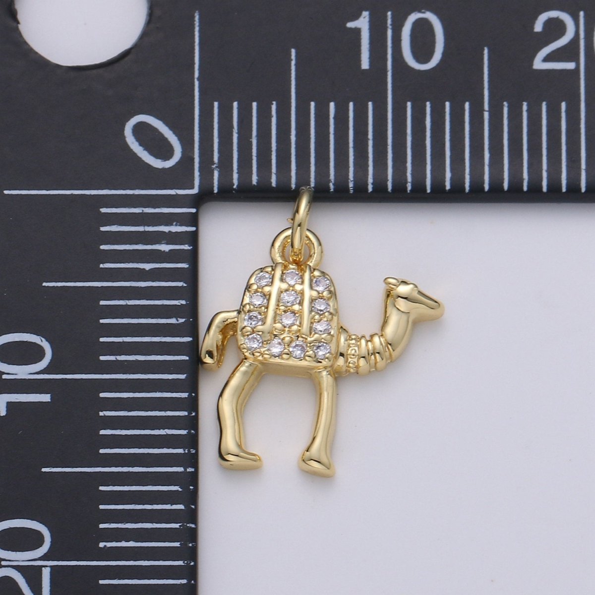 Gold Camel Charm - 14k Gold plated Camel Pendant - Arabian Desert Charms - Animal Jewelry for Bracelet Necklace Earring Component D-644 - DLUXCA