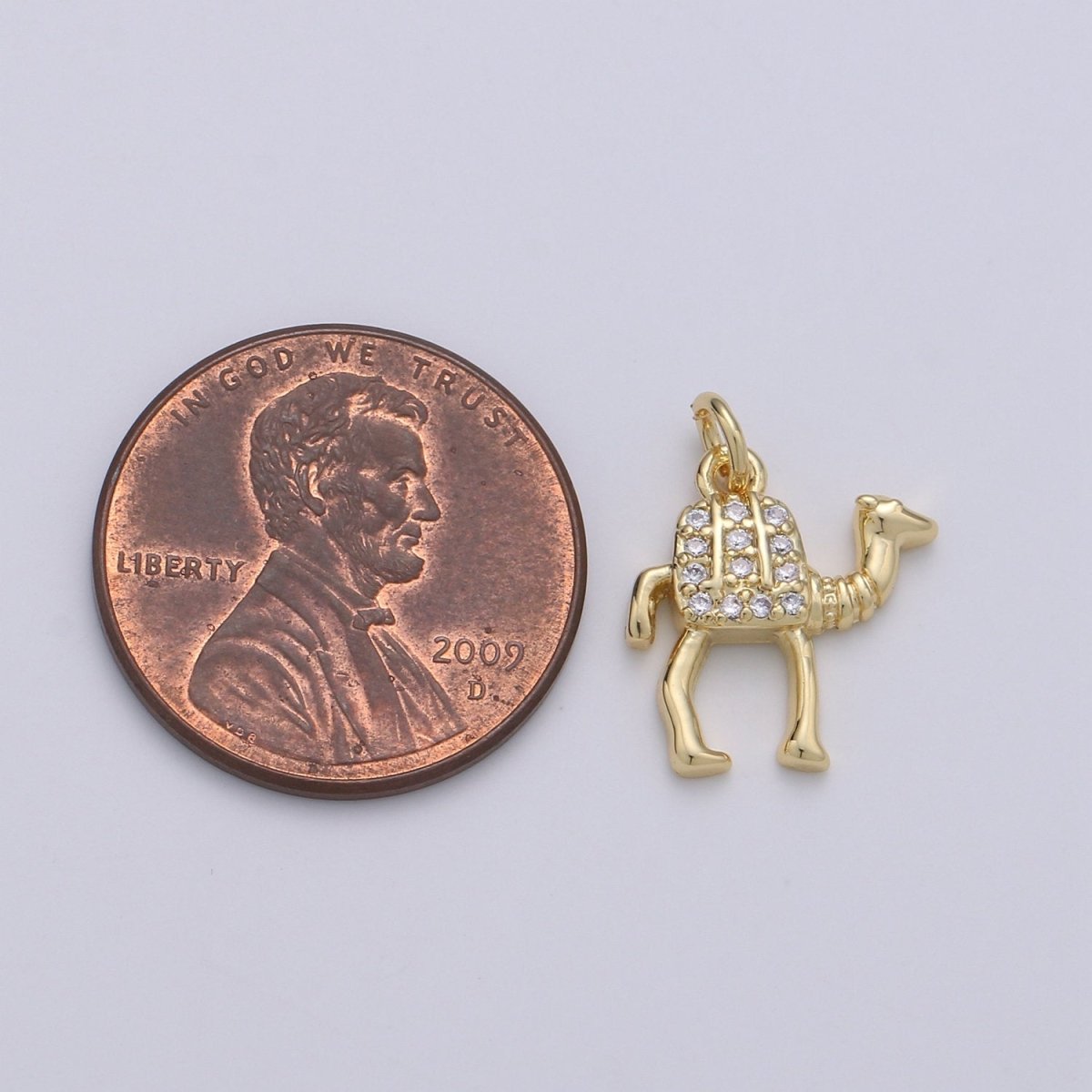 Gold Camel Charm - 14k Gold plated Camel Pendant - Arabian Desert Charms - Animal Jewelry for Bracelet Necklace Earring Component D-644 - DLUXCA