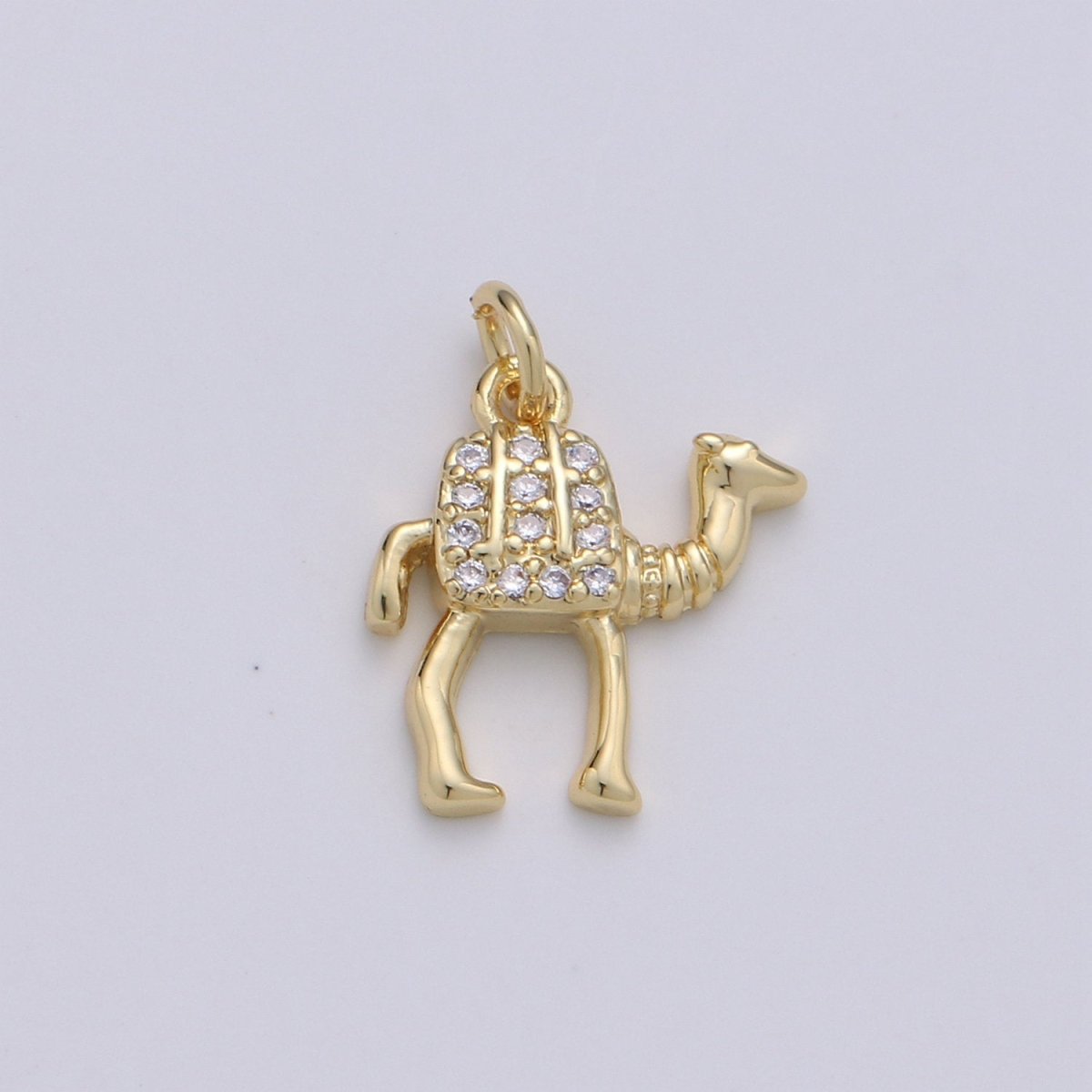 Gold Camel Charm - 14k Gold plated Camel Pendant - Arabian Desert Charms - Animal Jewelry for Bracelet Necklace Earring Component D-644 - DLUXCA