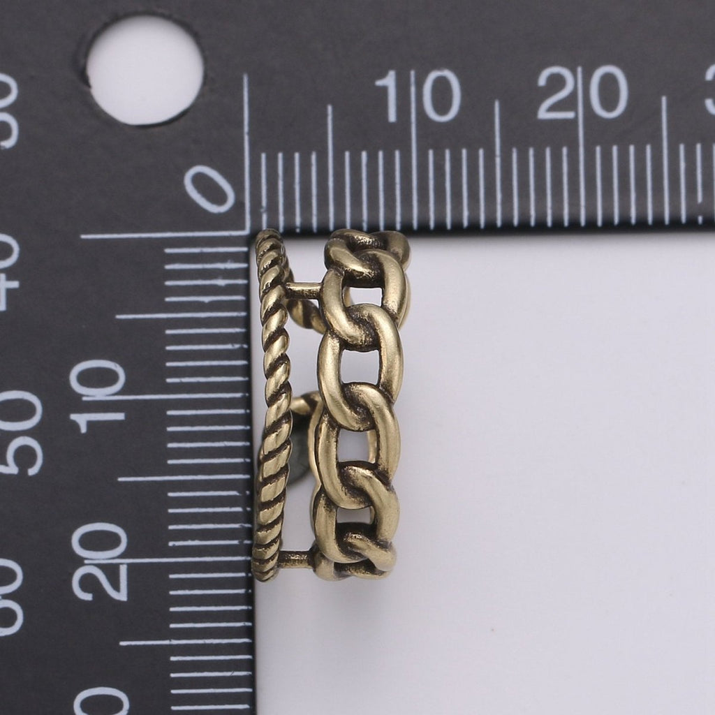 Gold Chain Ring, Bold Ring, Gold Ring, Chunky Ring, Ring, Stackable Ring, Adjustable Ring, Gold Stacking Ring R-001