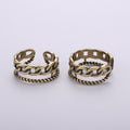 Gold Chain Ring, Bold Ring, Gold Ring, Chunky Ring, Ring, Stackable Ring, Adjustable Ring, Gold Stacking Ring R-001