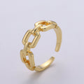 Gold Chain Ring, Minimalist Ring, Gold Ring, Dainty Ring, Ring, Stackable Ring, Midi Ring, Gold Stacking Ring, Gold Chain Adustable Ring R-028 - DLUXCA
