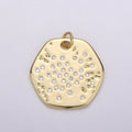 Gold Charm, Bubble Charm, Bubble Pendant, Bubble Octagon Charm, Tiny Bubble Charm 14k Gold plated Charm D-717 - DLUXCA