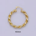 Gold Circle Twisted Hoop, 24k Gold Fill Hoop, Twisted Hoop, Gold Hoop Earrings, Dainty Minimalist Hoops Wholesale Jewelry T-335 T-336 T-355 - DLUXCA