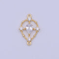 Gold Clear Teardrop CZ Beaded Geometric Link Connector Jewelry Making Supply F-192 G-564