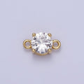 Gold Clear/Pink Link CZ Round Cubic Zirconia Connector For Necklace Bracelet Jewelry Making G-577 G-578