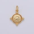 Gold Coin Charm - Silver coin charm, gold coin finding, flower charm, gold flower charm, Rose coin pendant, Dainty Charm, D-466, D-467