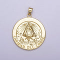 Gold Coin La Virgen de la Caridad del Cobre Pendant for Necklace Supply H-863 - DLUXCA