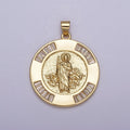 Gold Coin Medallion Religious Pendant Saint Jude for Jewelry Making Supply H - 734 - DLUXCA