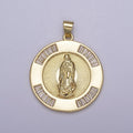 Gold Coin Medallion Religious Pendant Saint Jude / Lady Guadalupe Virgin Mary Charm for Jewelry Making Supply H-733 H-734