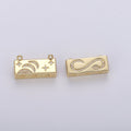Gold Cresent Moon On Cuboid Shape Charms, Gold Star Pendant, Cube Necklace Charms with Double Bail / Dangle Charm F-439 - DLUXCA