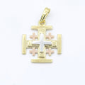 Gold Cross, Faith, Medical, Church, Peace, Religious Belief, Religion, DIY Necklace Pendant Charm Bead Bails Findings for Jewelry Making H-492 - DLUXCA