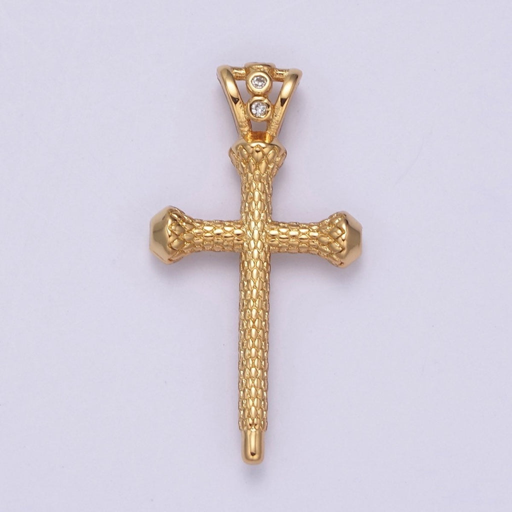 Gold Cross Pendant N-579 - DLUXCA