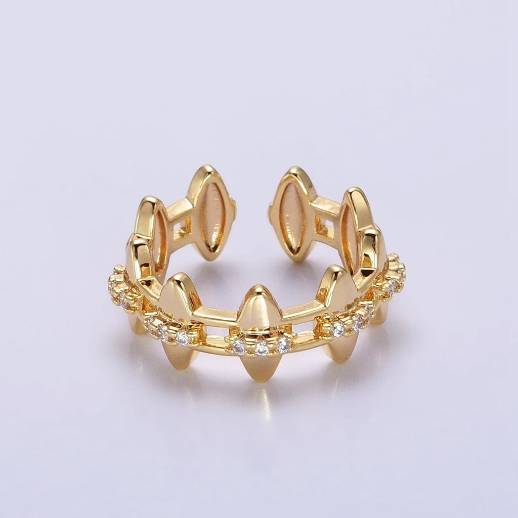 Gold Crown Band, Princess Crown Ring Silver Gold Ring, Crown Stacking Ring Geometric Jewelry O-1813 O-1814