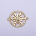 Gold CZ Pave Snowflake Charm Cubic Zirconia Snow flake Link Connector for Bracelet DIY Jewelry Finding Supplies F-146 - DLUXCA