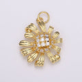 Gold Daisy Jasmine Charm 25.5x18mm - Mini Flower Charm Dainty Sun Flower Charm Floral for bracelet earring necklace supply E-196 E-787