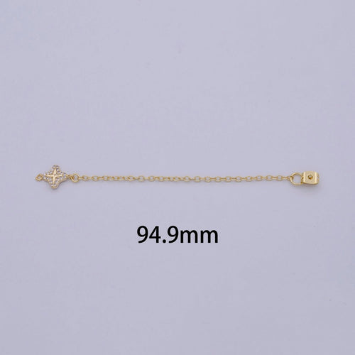 Gold Ear Back Stoppers, Earring Nuts with Long Tassel Chain 94.9mm CZ Star Earring Component Finding K-087 - DLUXCA