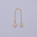 Gold Ear Back Stoppers, Earring Nuts with Long Tassel Chain 94.9mm CZ Star Earring Component Finding K-087 - DLUXCA