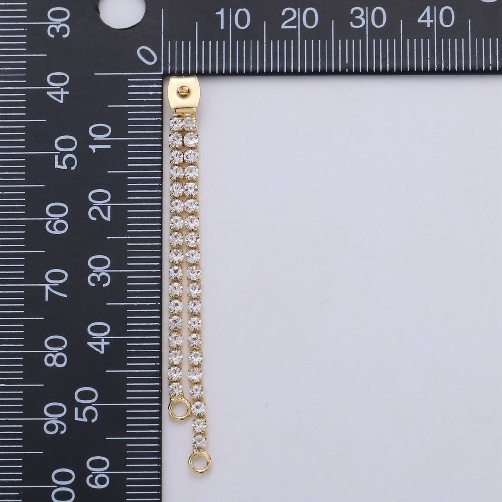 Gold Ear Back Stoppers, Earring Nuts With Micro Pave Tassel, Ear Jacket Jewelry Findings for Earring Component Supply 60mm K-428 - DLUXCA