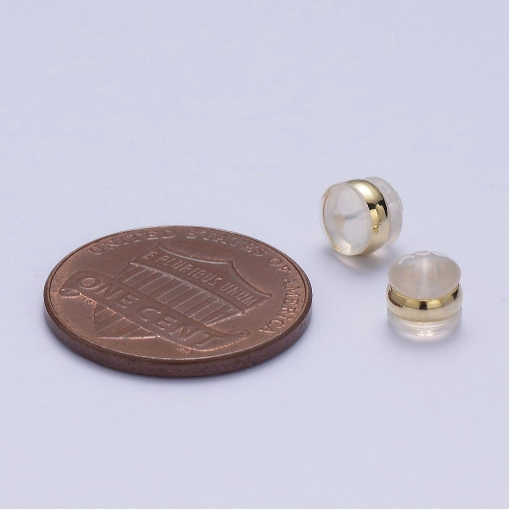 Gold Earring Backs Soft Clear Silicone Padded Mushroom Safety Grip Earring Backings Secure Hypoallergenic Pierced Studs K-211 K-214 - DLUXCA