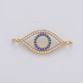 Gold Evil Eye, Amulet Charm, Good Luck, Health, Wish, Protection, Cubic Zirconia Bracelet Charm Finding Connector for Jewelry Making F-403 - DLUXCA