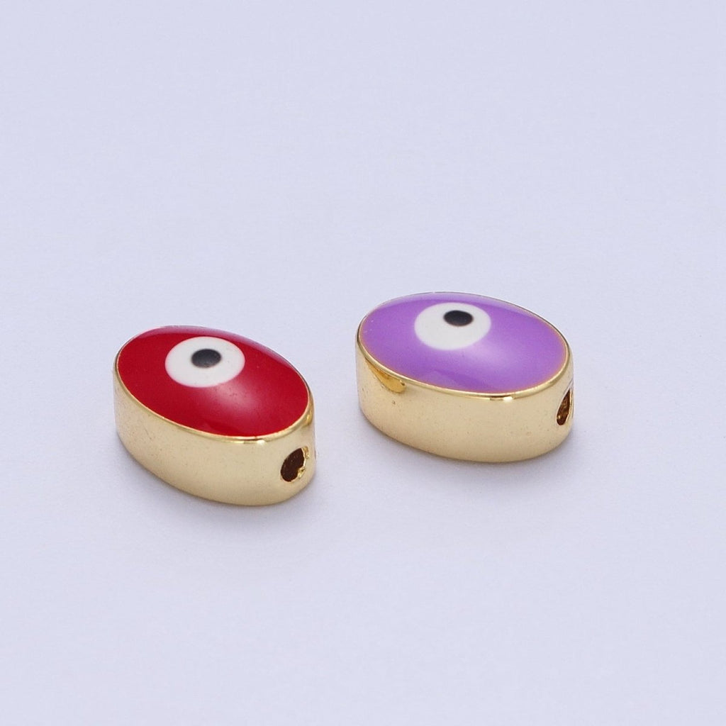Gold Evil Eye Bead Spacer for Bracelet Red / Purple Eye Bead | B-671 B-652 - DLUXCA