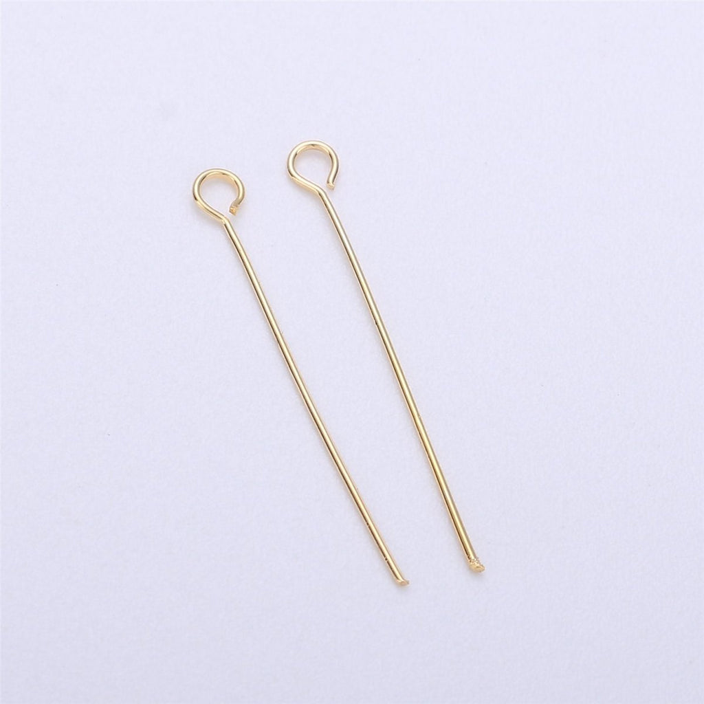 Gold Eye Pin Silver Rose Gold Black Open Eyepins Headpins 0.7mm (21 Gauge) by 20mm, 30mm, 35mm Jewelry Making Craft Supply DIY Finding L-537 L-538 L-549 - DLUXCA