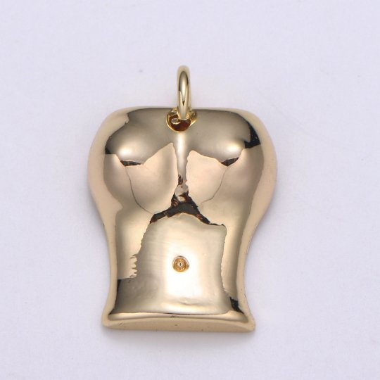 Gold Female Pendant 18k Gold plated Body Pendant // Goddess Necklace Charm Boobs Necklace Charm // Femnist Jewelry Supply,E-092 - DLUXCA
