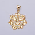Gold Filed Holy Spirit Pendant, First Holy Communion Dove Gold Pendant, Christian Jewelry, Religious Medals J-597 - DLUXCA