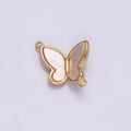 Gold plated 11.3mm Shell Pearl Butterfly Mariposa Fold Connector G-696 - DLUXCA