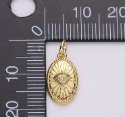 Gold plated 1pc Sunburst Diamond Oval Pendant | D-455/456