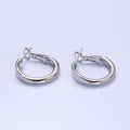 Gold plated 20mm Rounded Geometric Hinge Hoop Earrings in Gold & Silver | AB553 AB554 - DLUXCA