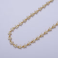 Gold plated 5mm Black, Clear, Multicolor Flower CZ Unfinished Designed Chain | ROLL-1008 ~ ROLL-1010 Clearance Pricing - DLUXCA