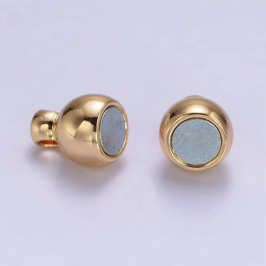 Gold plated 6mm Double Round Bead Magnetic Connector G-649 - DLUXCA
